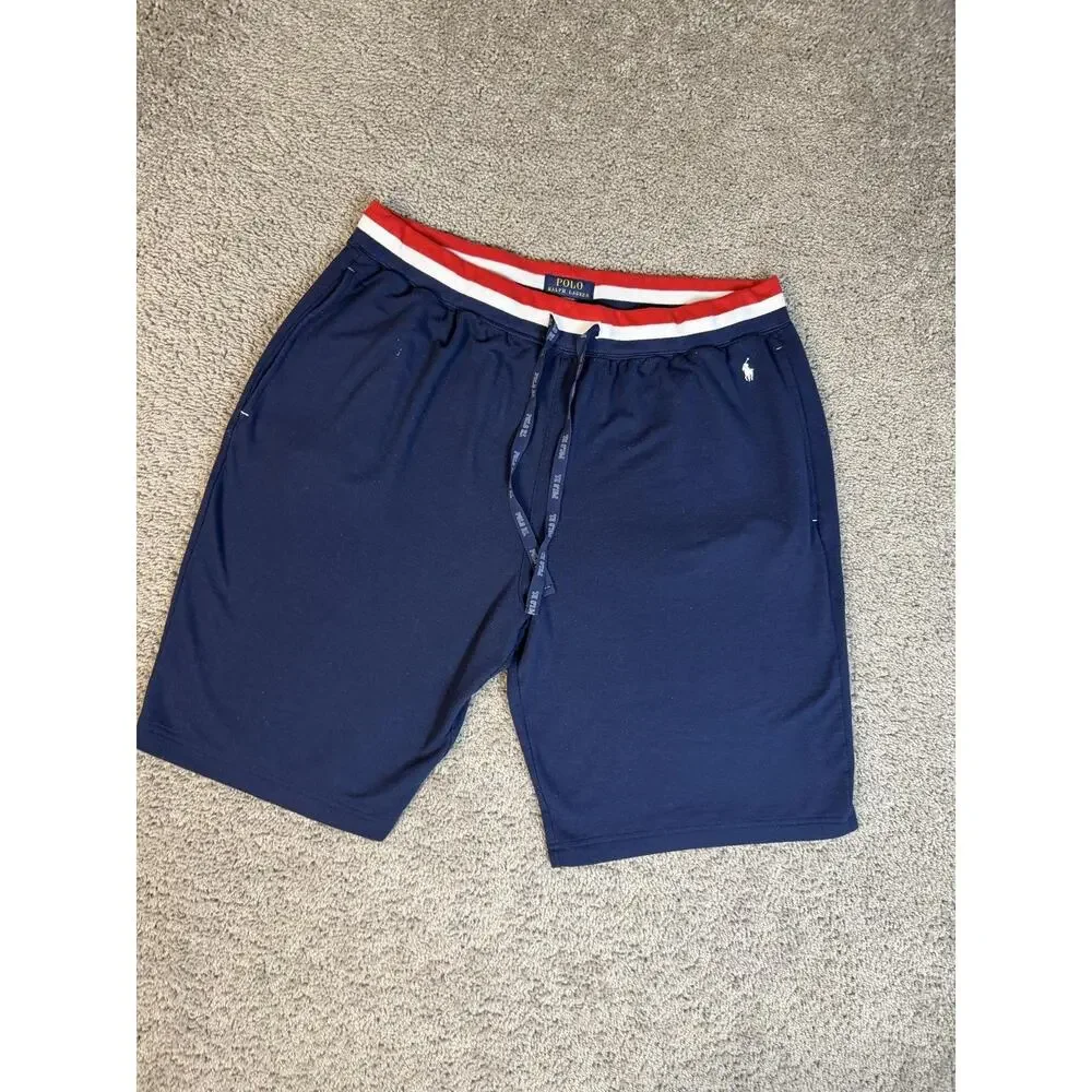 Polo Ralph Lauren Shorts Mens XL Blue Sweat Drawstring 36 Waist 11 In Inseam